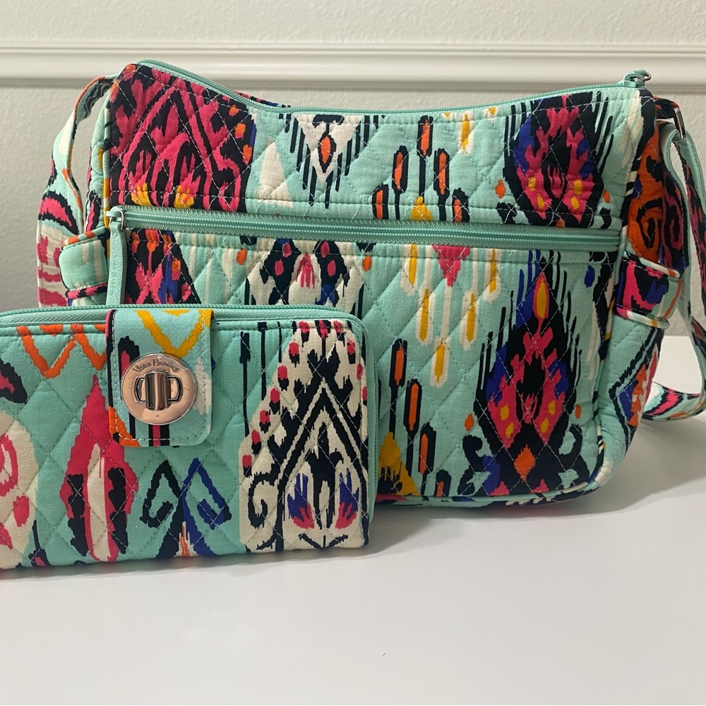 Vera Bradley Multicolor Crossbody Bag and Wallet Set